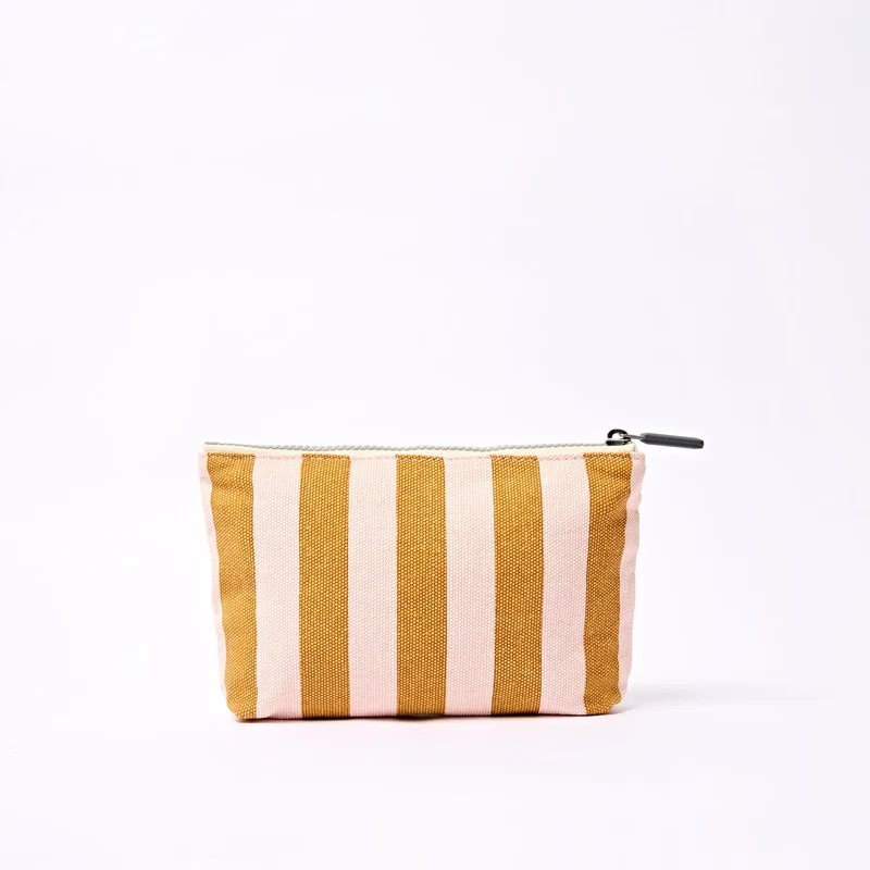 ROKA Maida Vale Kleine Baumwolltasche | Roségoldener Streifen