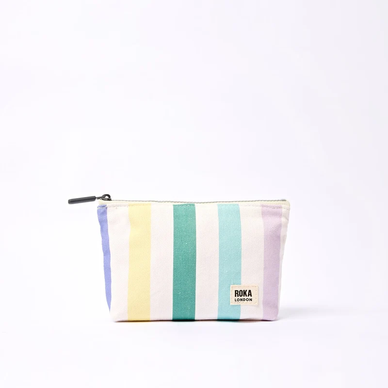 ROKA Maida Vale Kleine Baumwolltasche | Pastellfarbene Streifen