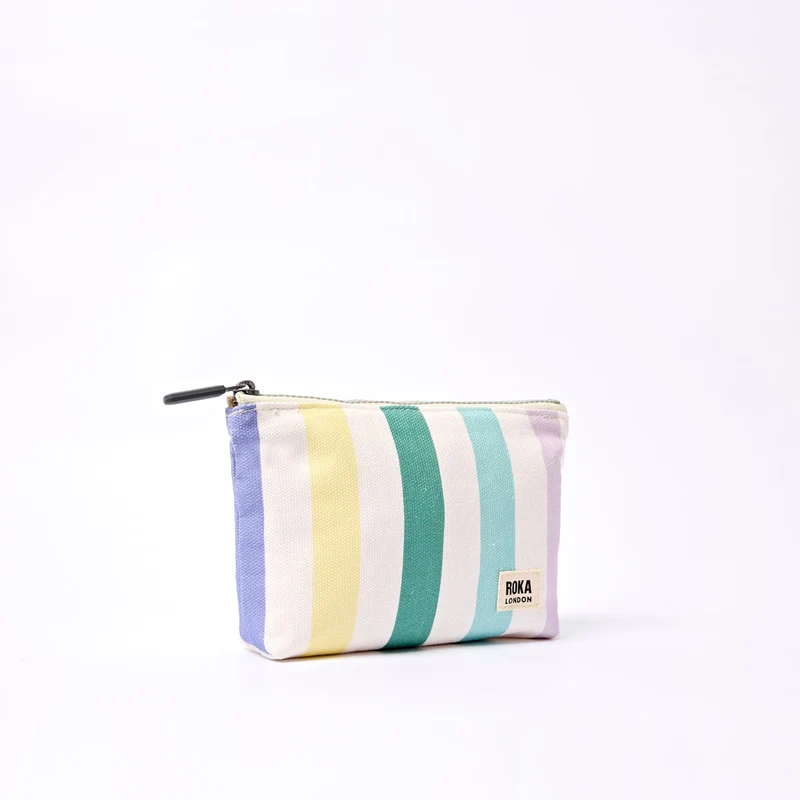 ROKA Maida Vale Kleine Baumwolltasche | Pastellfarbene Streifen