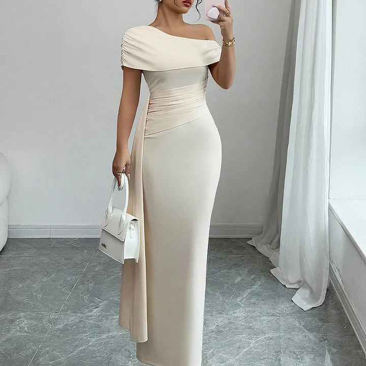 Lisete - Elegantes Ein-Schulter-Ausschnitt Maxikleid