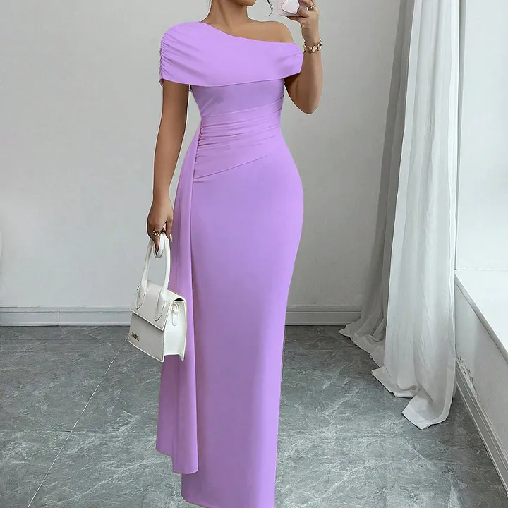 Lisete - Elegantes Ein-Schulter-Ausschnitt Maxikleid
