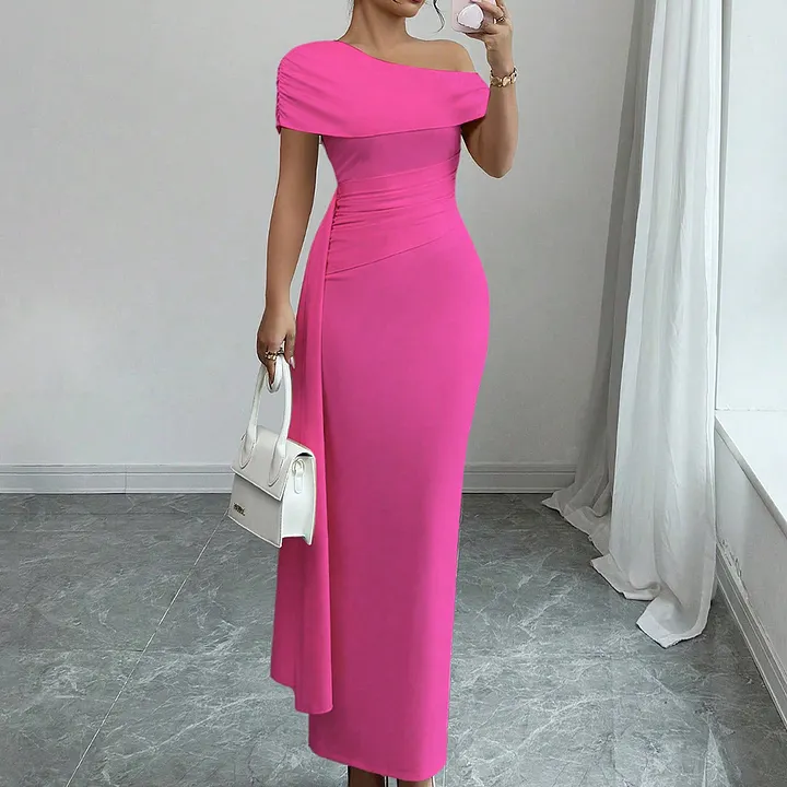 Lisete - Elegantes Ein-Schulter-Ausschnitt Maxikleid
