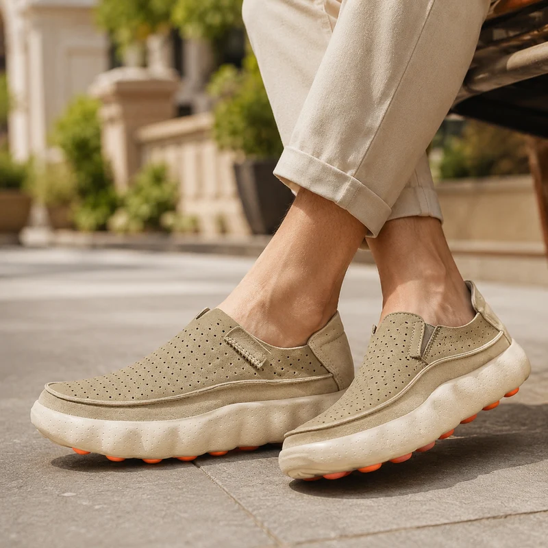 Sameth – Perforierte Hausschuh Mit Flexibler Sohle