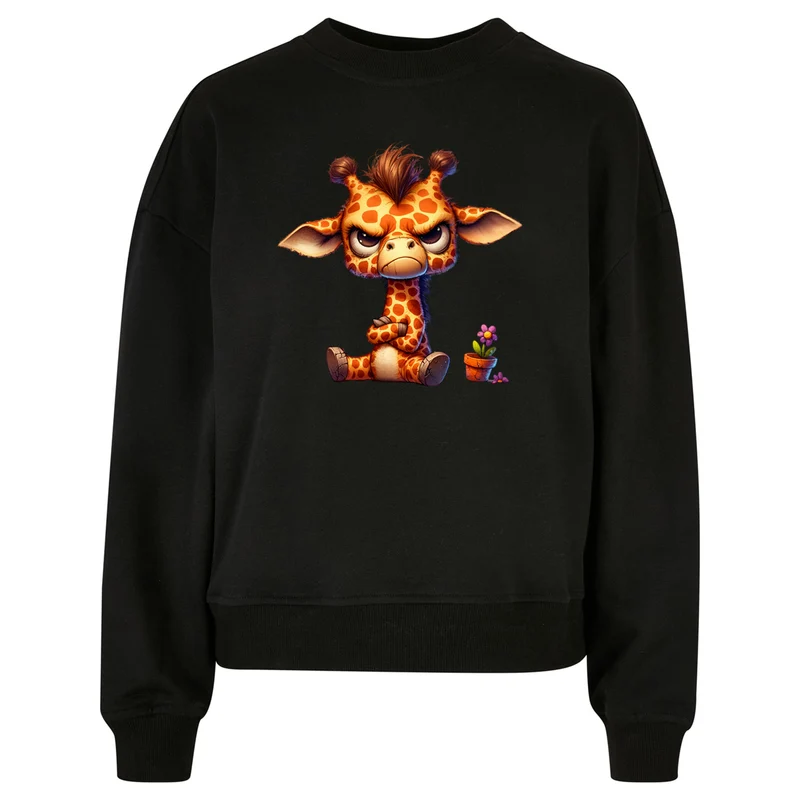 Ladies Oversized Sweatshirt - Giraffe