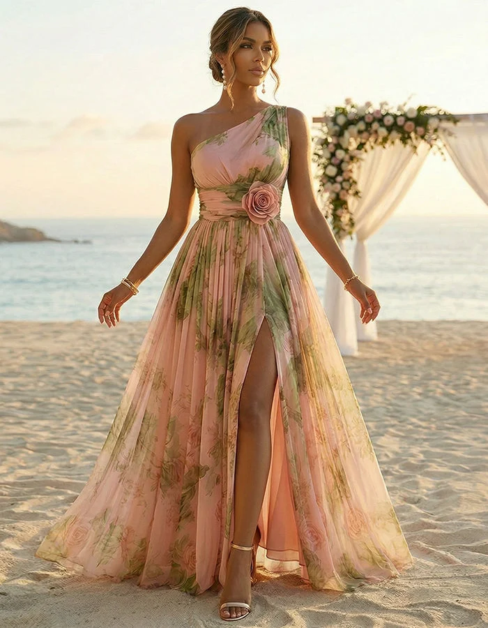 Orlissa – Schulterfreies Maxikleid MIT Blumenmuster