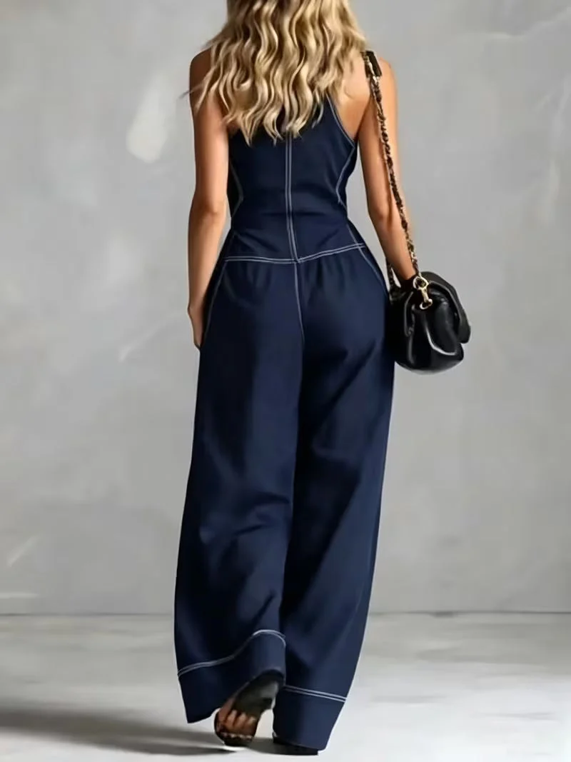 Bryana – Gestreifter Patchwork Jumpsuit