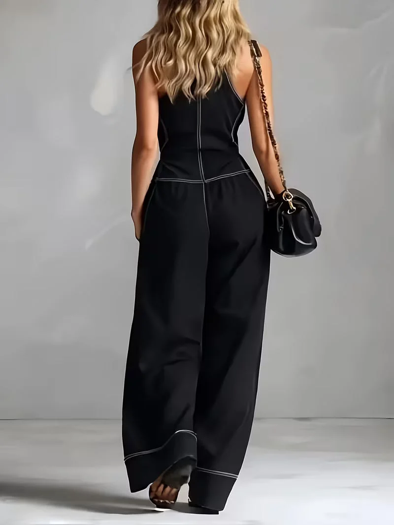 Bryana – Gestreifter Patchwork Jumpsuit
