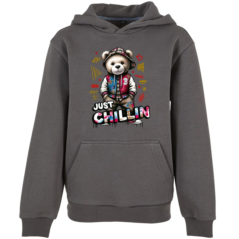 Kids Hoodie - Bear Just Chillin