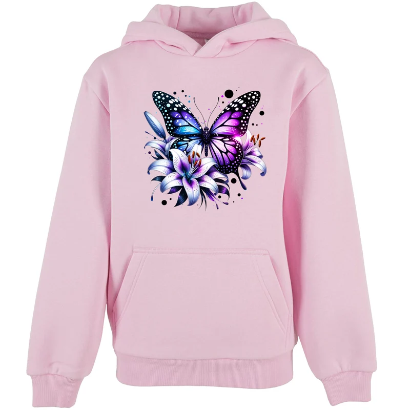Kids Hoodie - Purple Butterfly