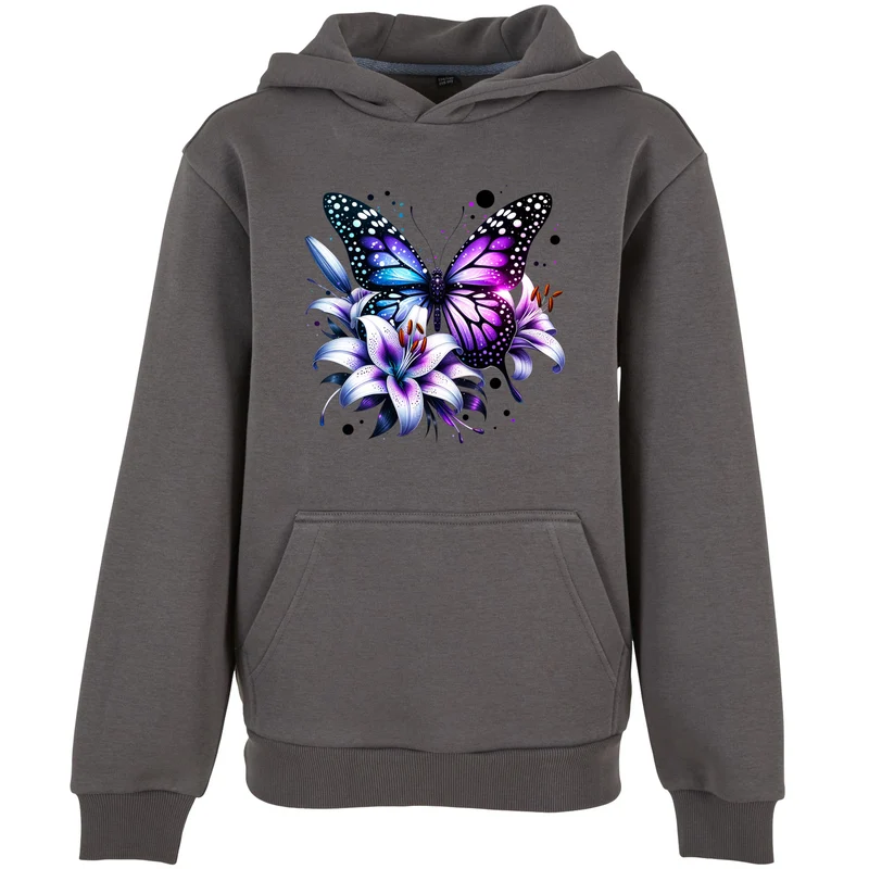Kids Hoodie - Purple Butterfly