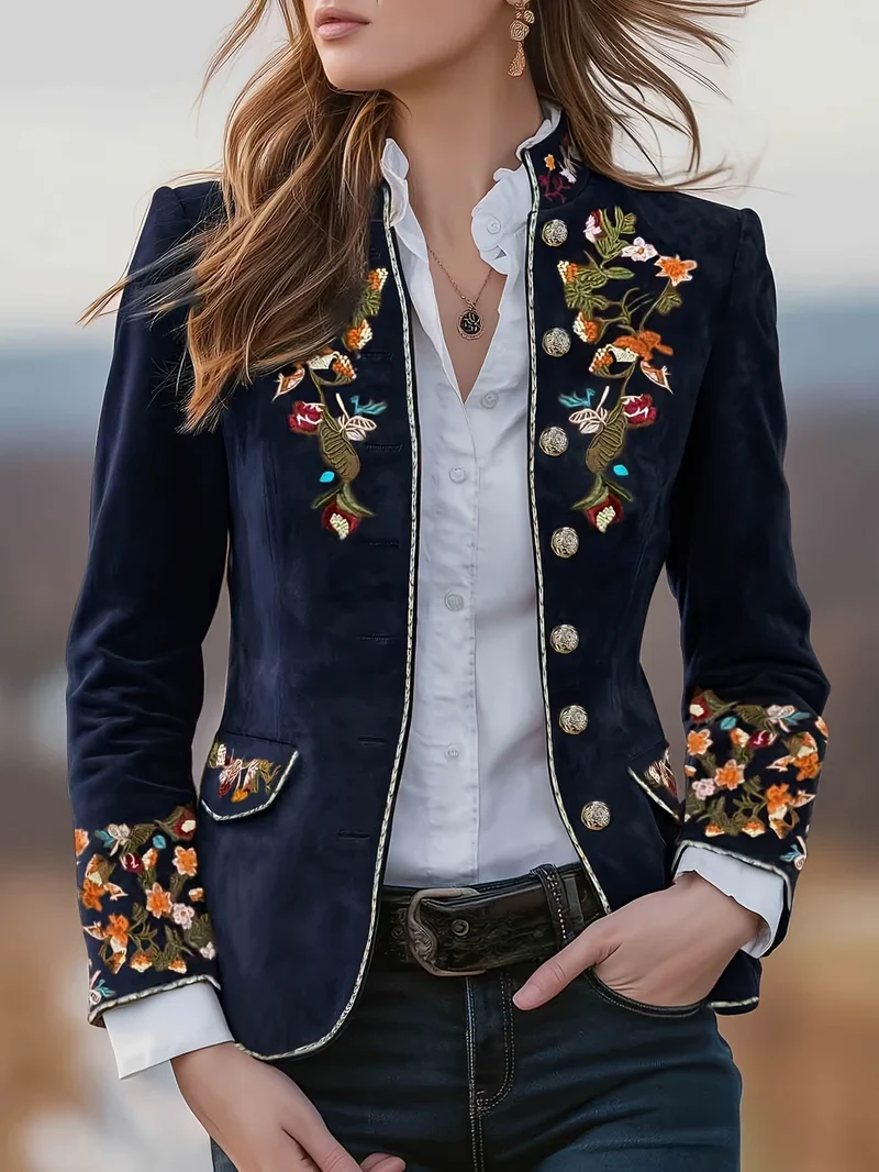 Anisaa – Elegante Jacke Mit Stehkragen