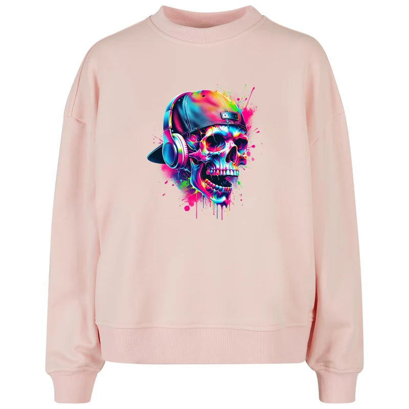 Ladies Oversized Sweatshirt -Skull