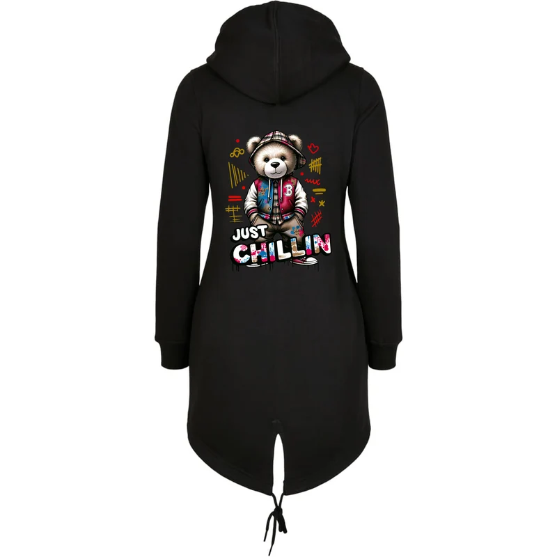 ZIP Parka Schwarz - Bear Just Chillin