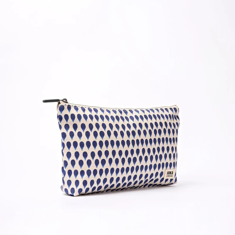 ROKA Maida Vale Baumwoll-Canvas-Beutel, mittelgroß | Denim Rain Indigo