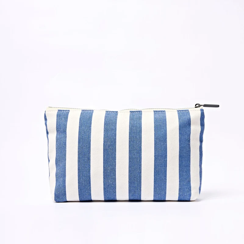 ROKA Maida Vale Baumwoll-Canvas-Beutel, mittelgroß | Denim-Streifen