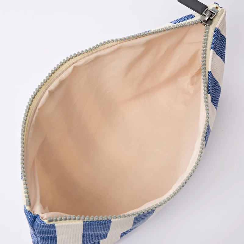 ROKA Maida Vale Baumwoll-Canvas-Beutel, mittelgroß | Denim-Streifen