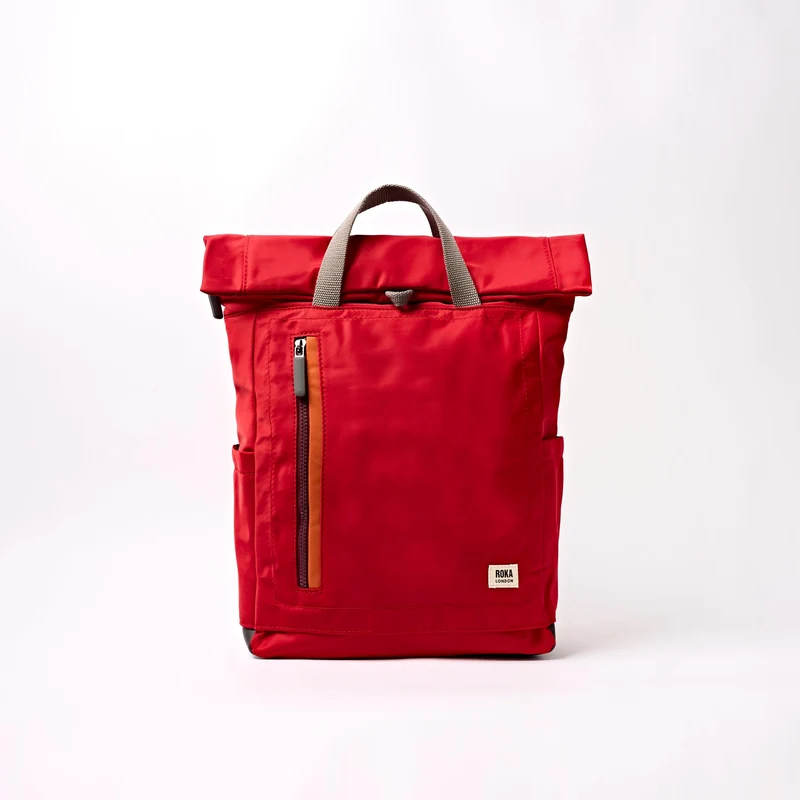 ROKA Camden J Cranberry Stripe Medium Rucksack aus recyceltem Nylon