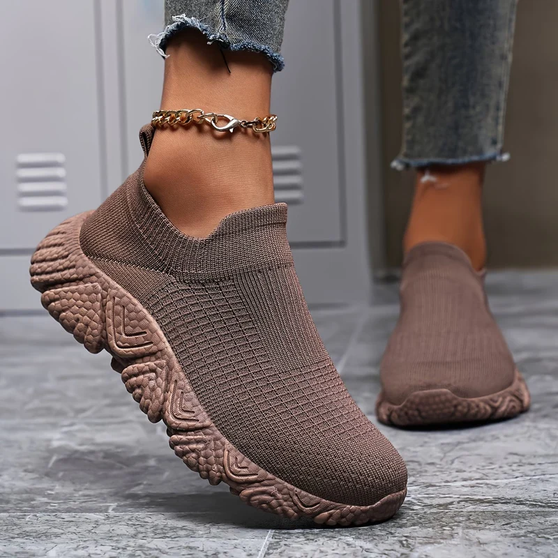 Elisha – Gestrickte Schuhe Mit Klobiger Sohle