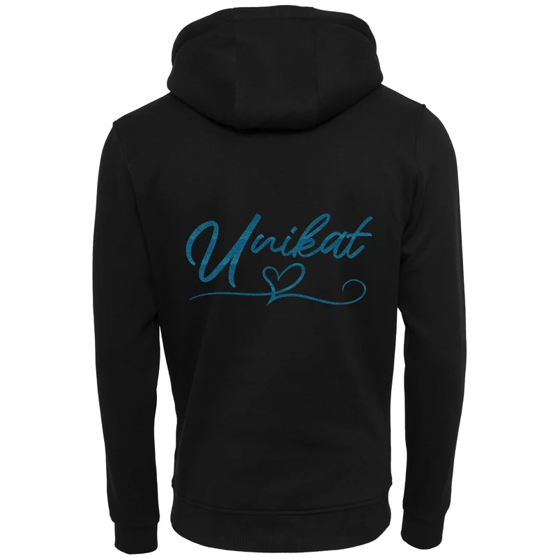 ZIP Hoodie - Unikat Druck Blau Glitter - verschiedene Farben zur Auswahl