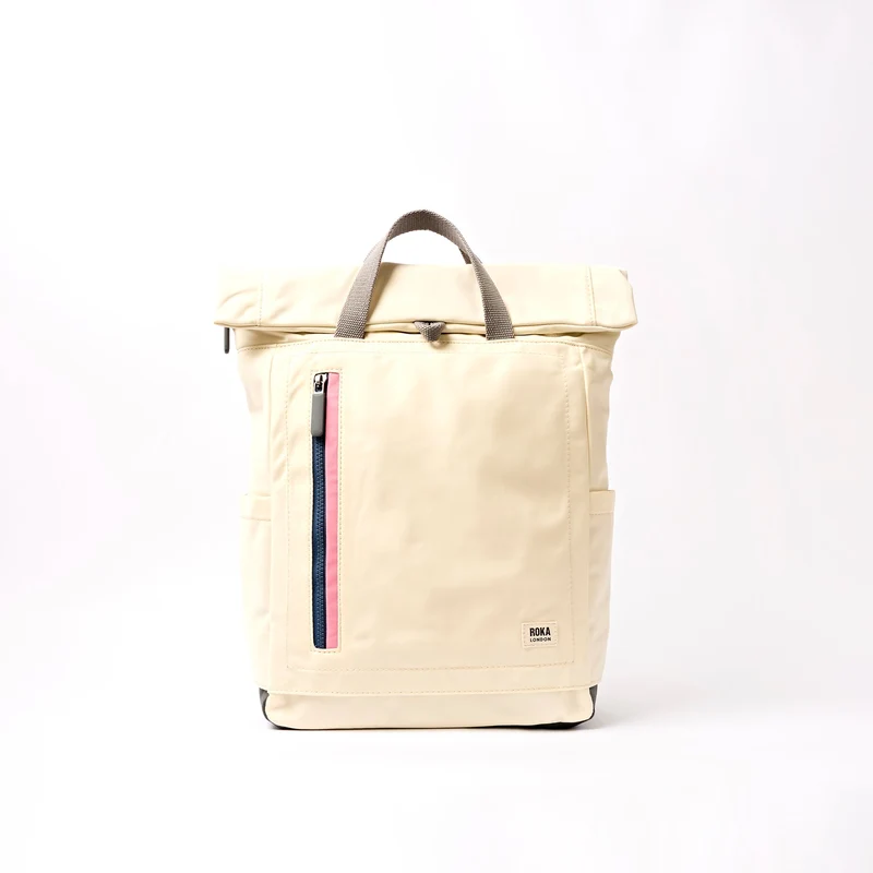 ROKA Camden J Rucksack aus recyceltem Nylon mit Wachspapierstreifen, mittelgroß