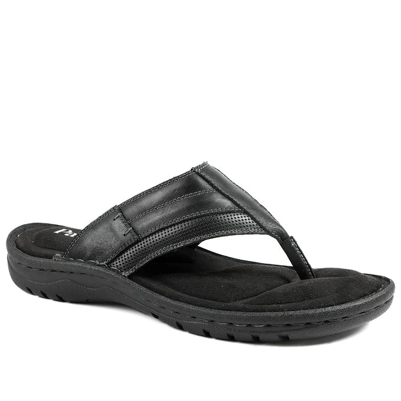 Leather Slip On Sandals - AATRA43002 / 328 935 - Black