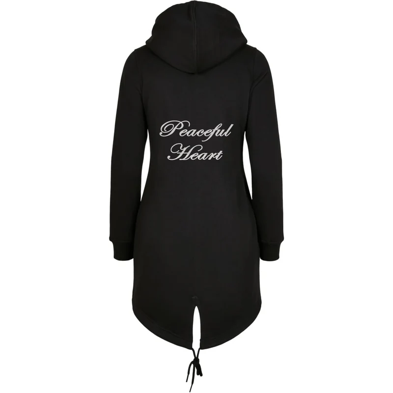 ZIP Parka Schwarz - Peaceful Heart - Glitter Weiss/Hellblau