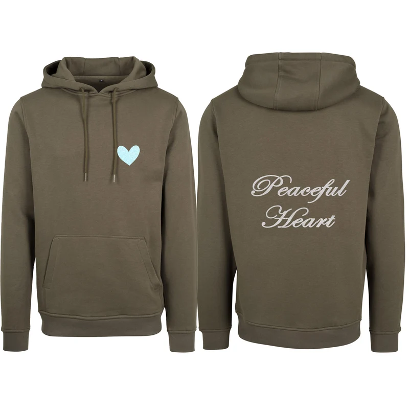 Hoodie - Peaceful Heart - Glitter Weiss/Hellblau