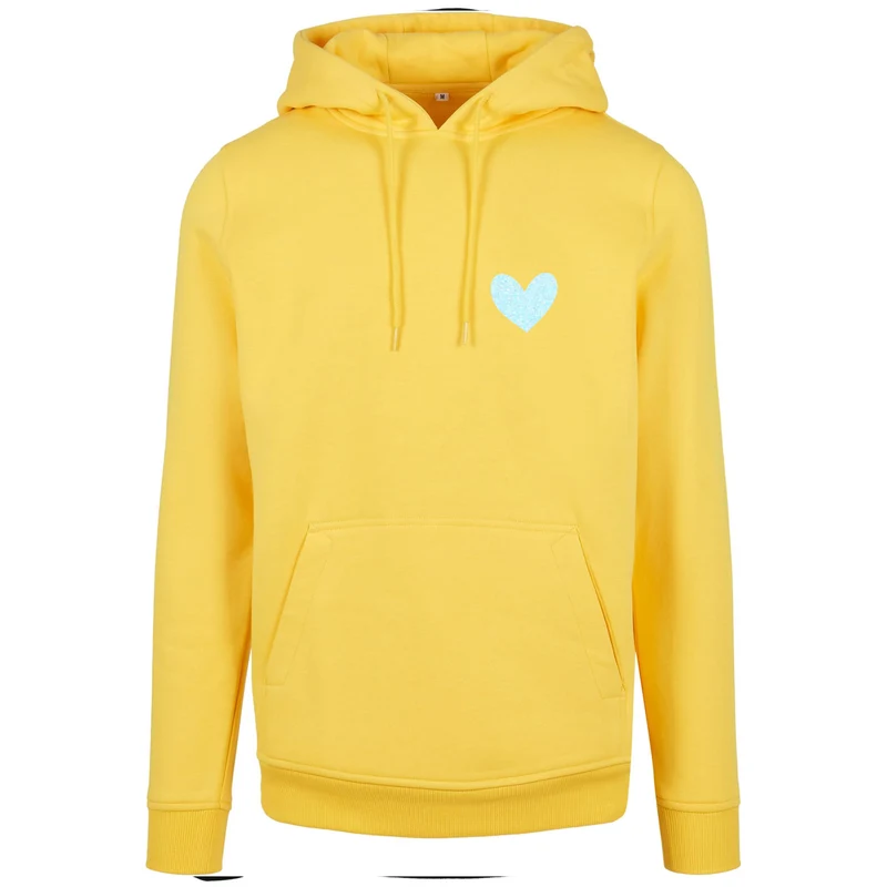 Hoodie - Peaceful Heart - Glitter Weiss/Hellblau