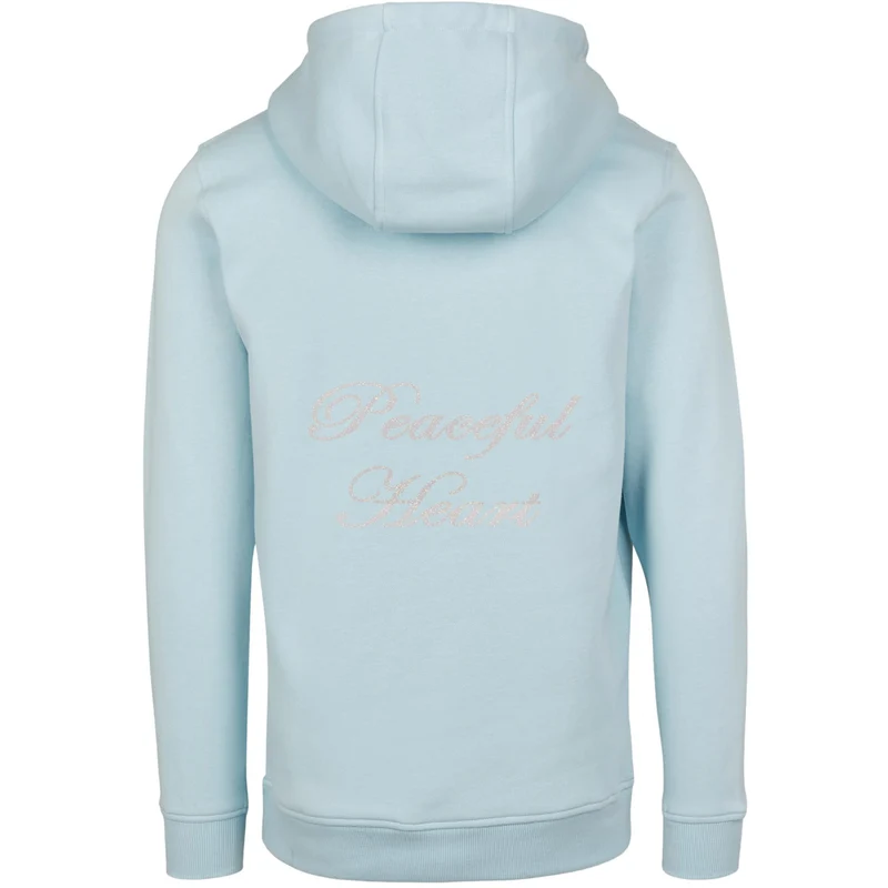 Hoodie - Peaceful Heart - Glitter Weiss/Hellblau