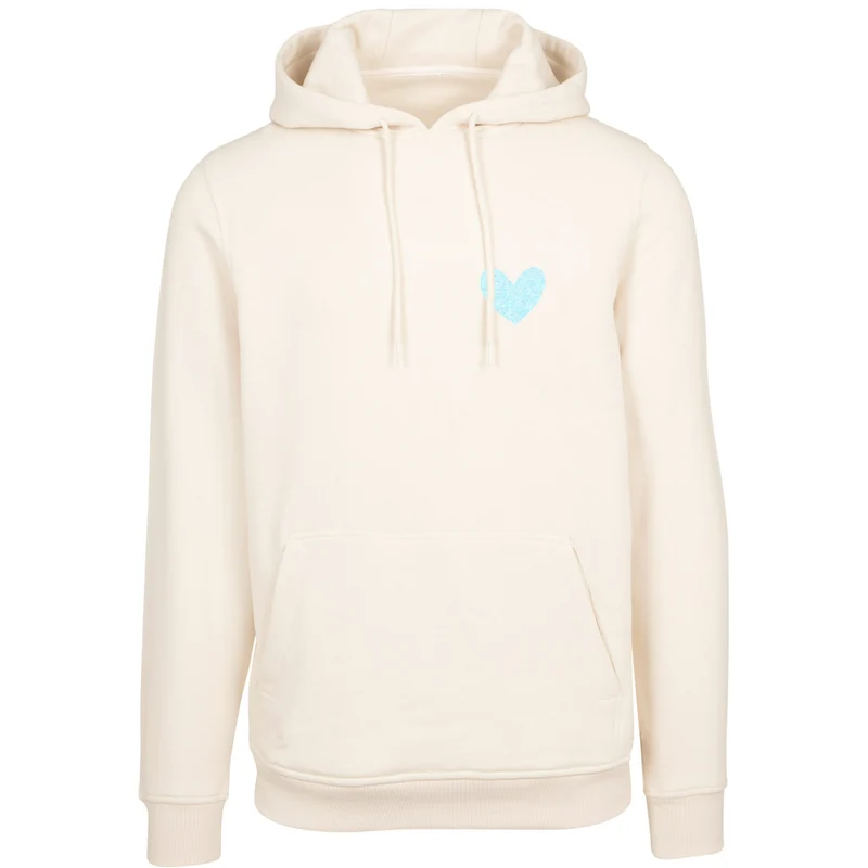 Hoodie - Peaceful Heart - Glitter Weiss/Hellblau
