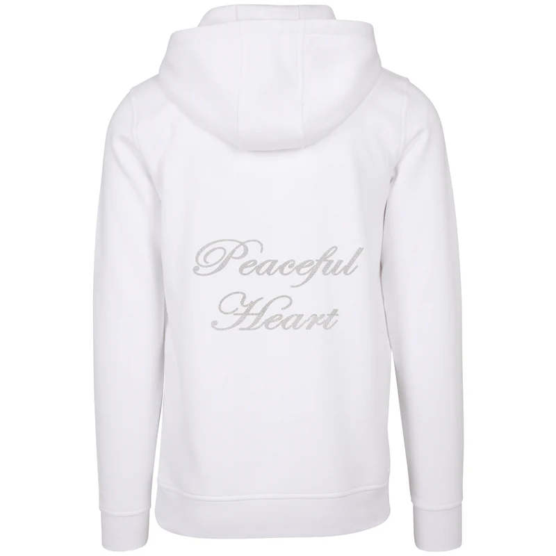 Hoodie - Peaceful Heart - Glitter Weiss/Hellblau