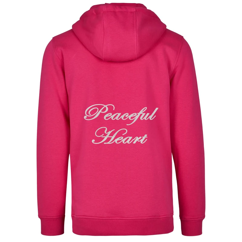 Hoodie - Peaceful Heart - Glitter Weiss/Hellblau