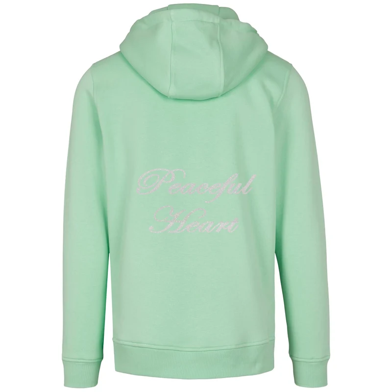 Hoodie - Peaceful Heart - Glitter Weiss/Hellblau