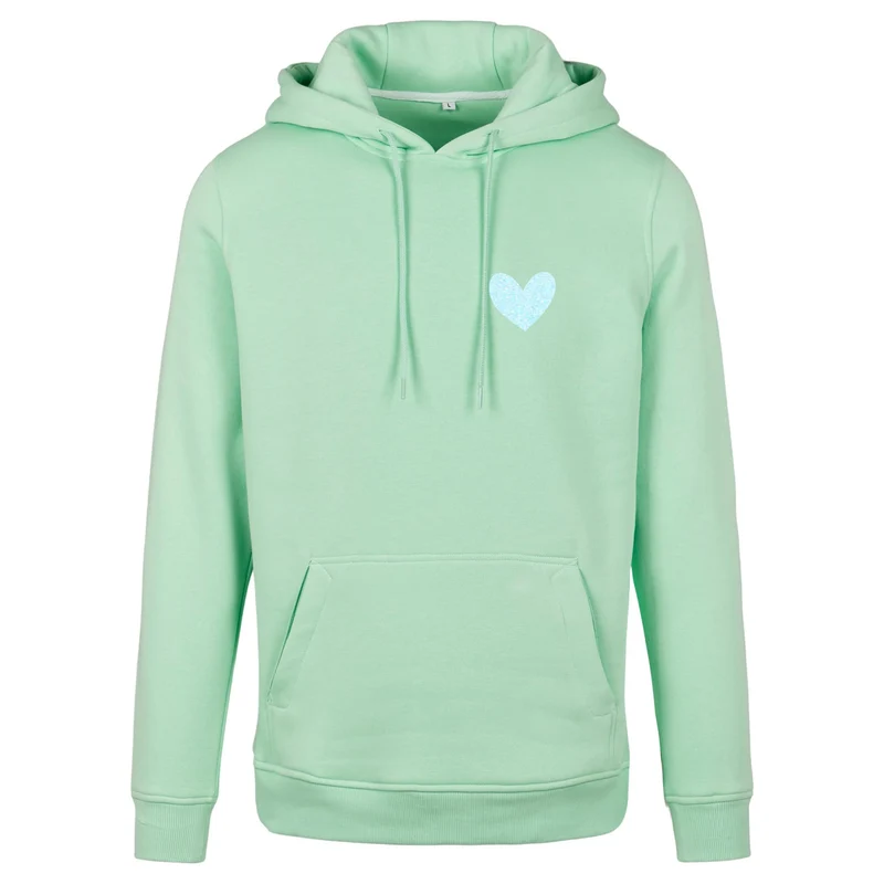 Hoodie - Peaceful Heart - Glitter Weiss/Hellblau