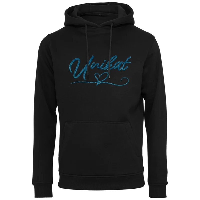 Hoodie - Unikat Druck Blau Glitter - verschiedene Farben zur Auswahl