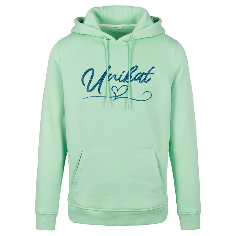Hoodie - Unikat Druck Blau Glitter - verschiedene Farben zur Auswahl