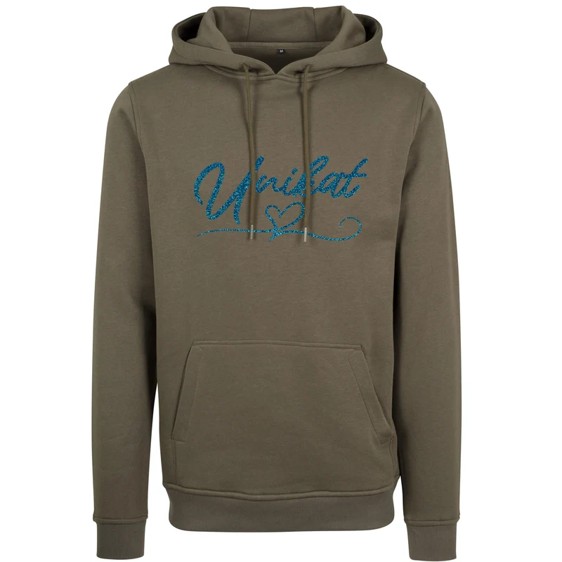 Hoodie - Unikat Druck Blau Glitter - verschiedene Farben zur Auswahl