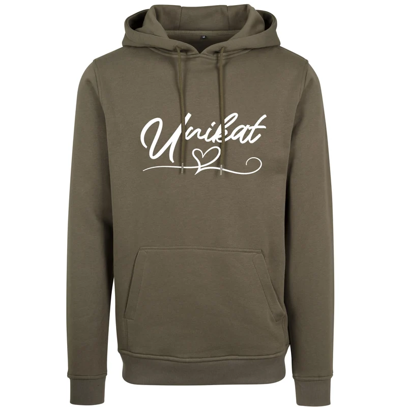 Hoodie - Unikat Druck Weiß Matt - verschiedene Farben zur Auswahl