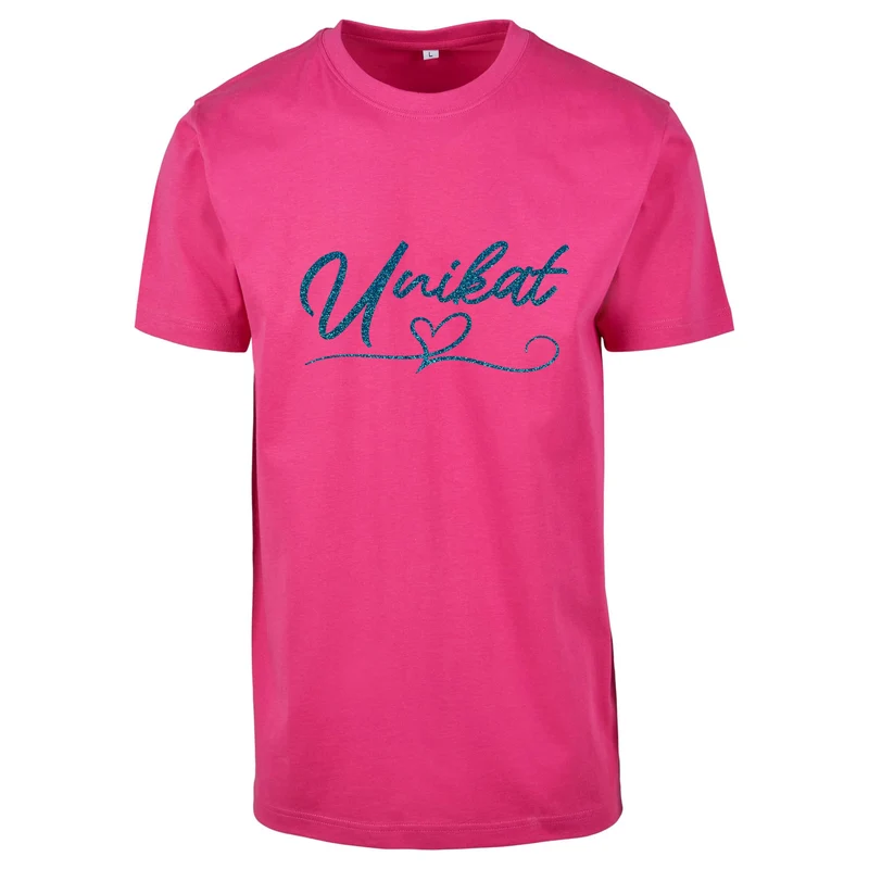 T-Shirt - Unikat - Druck Blau Glitter