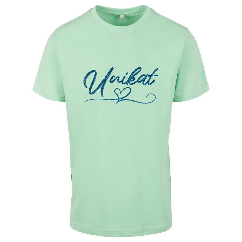 T-Shirt - Unikat - Druck Blau Glitter