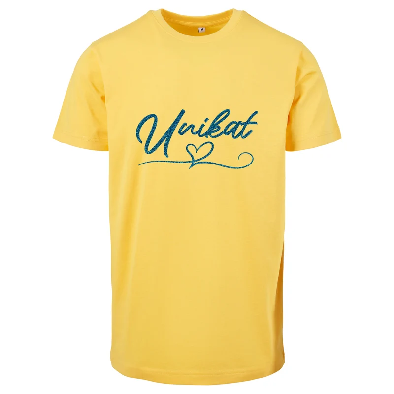 T-Shirt - Unikat - Druck Blau Glitter