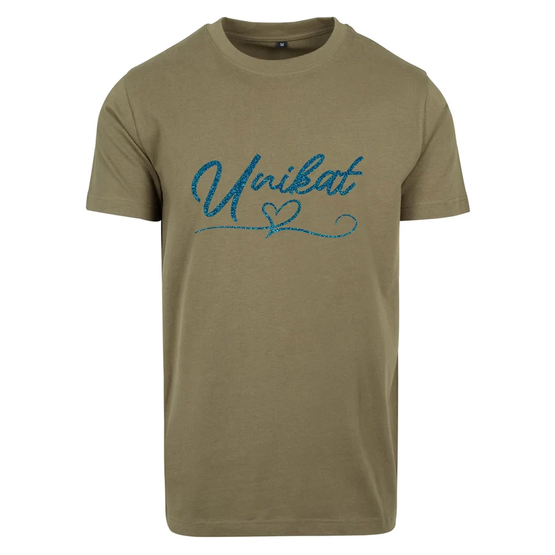 T-Shirt - Unikat - Druck Blau Glitter