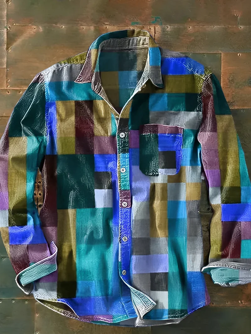 Jhoanny - Langarmshirt MIT Geometrischem Patchwork muster