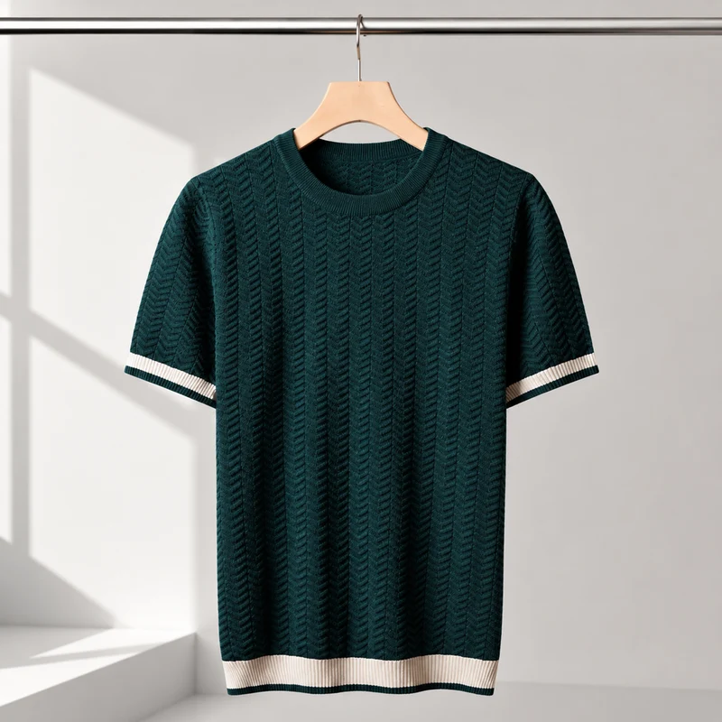 Reagan – Strukturierter Pullover mit Kurzen Ärmeln Aus Strick