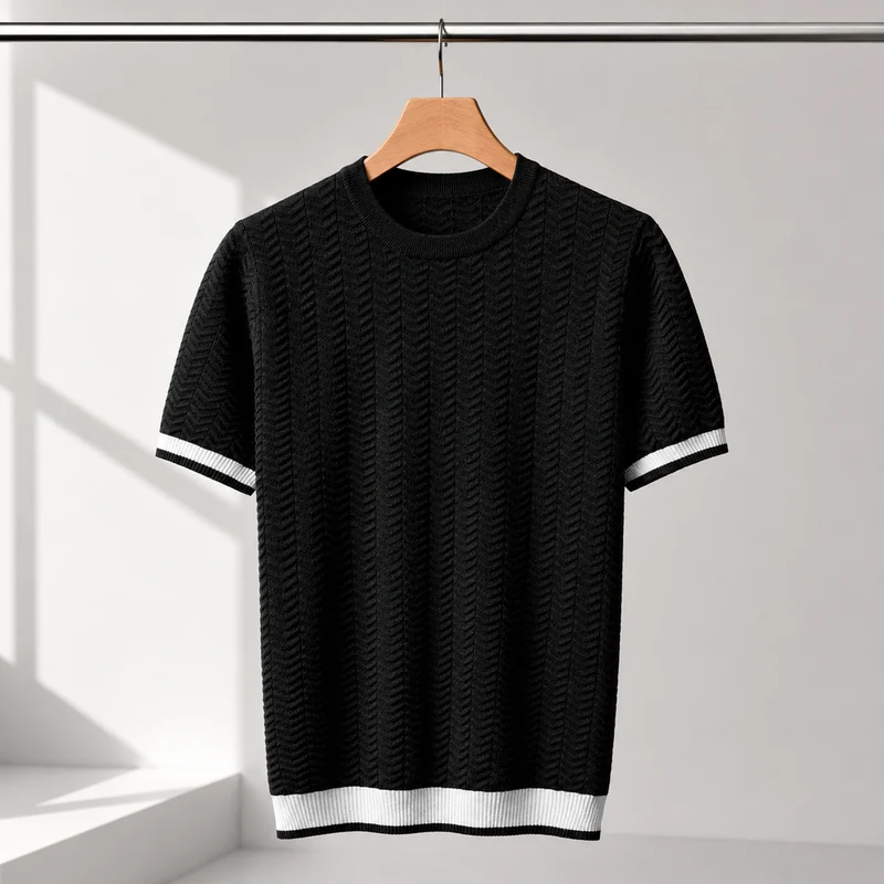 Reagan – Strukturierter Pullover mit Kurzen Ärmeln Aus Strick