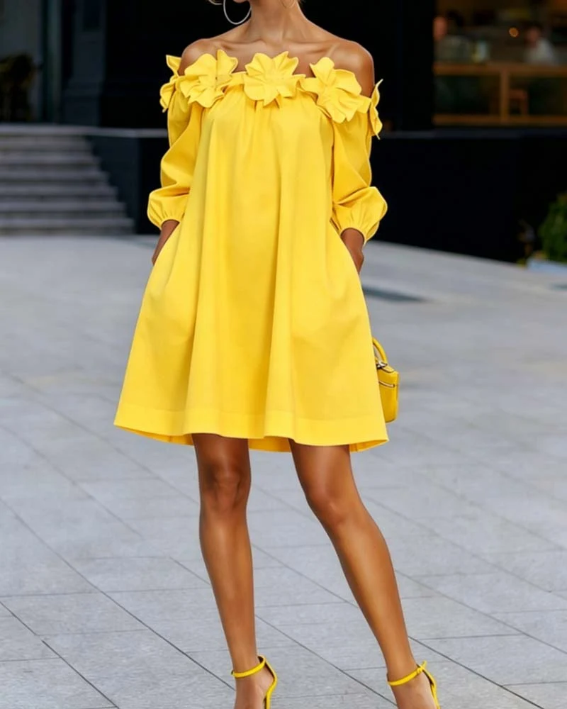 Loania – Schulterfrei-Kleid Mit Blumenmuster