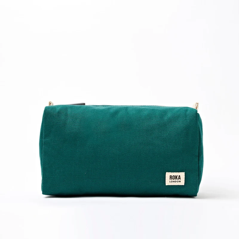 ROKA Mayfair Waschtasche aus Baumwoll-Canvas | Türkis