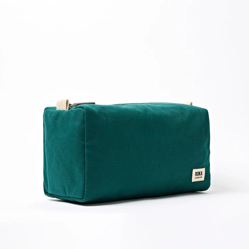 ROKA Mayfair Waschtasche aus Baumwoll-Canvas | Türkis