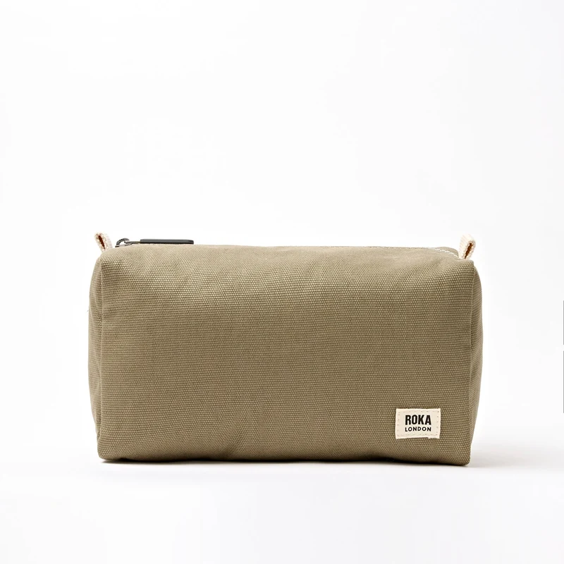 ROKA Mayfair Waschtasche aus Baumwoll-Canvas | Taupe