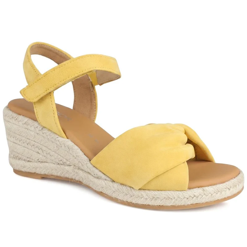 Gabor Leather Wedge Heel Espadrilles - GABC43524 / 330 463 - Yellow